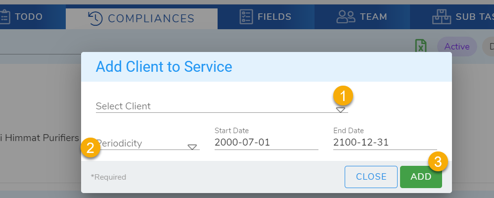 Service Compliance Add
